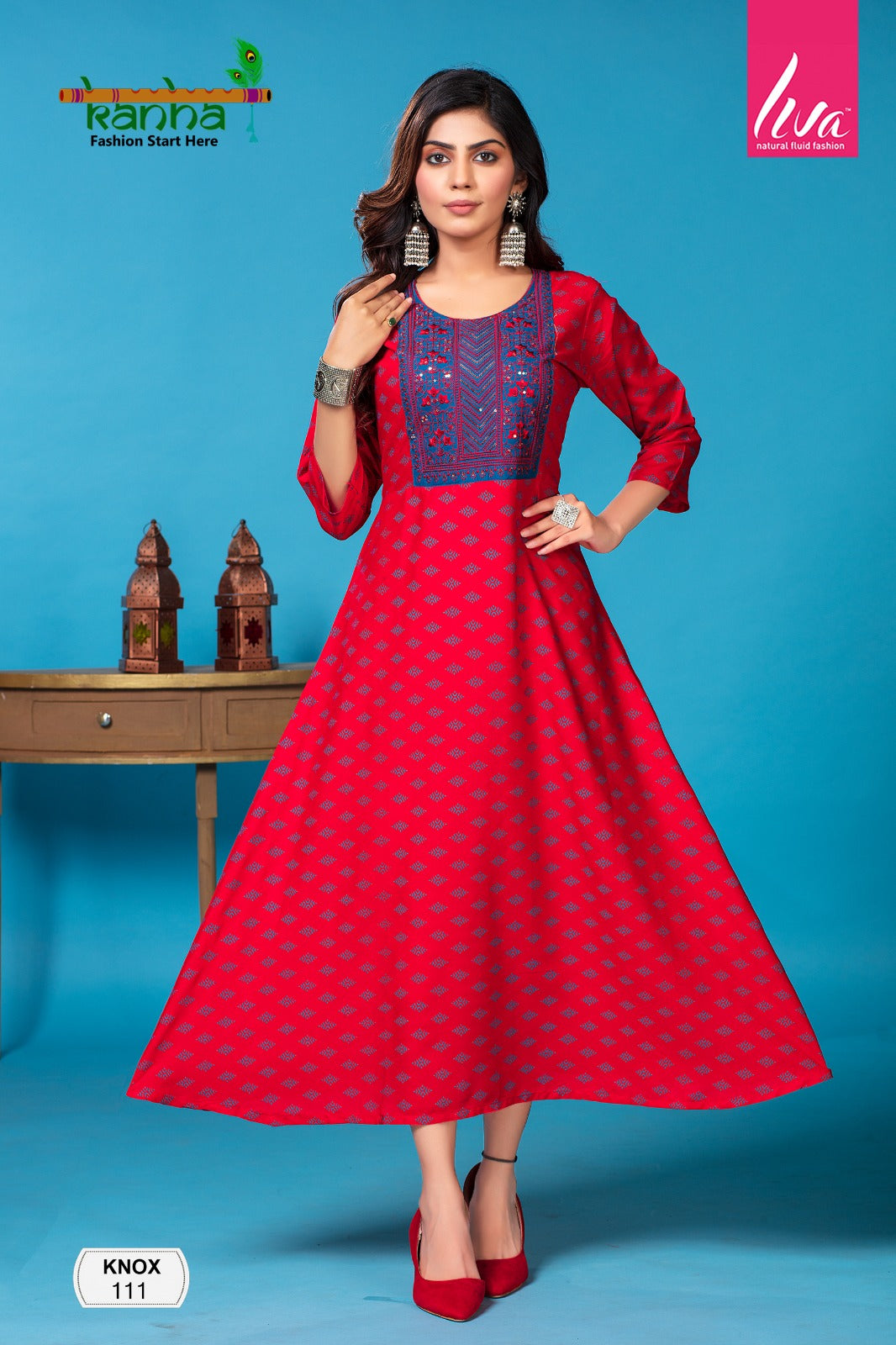 Knox Kanha Rayon Anarkali Kurtis