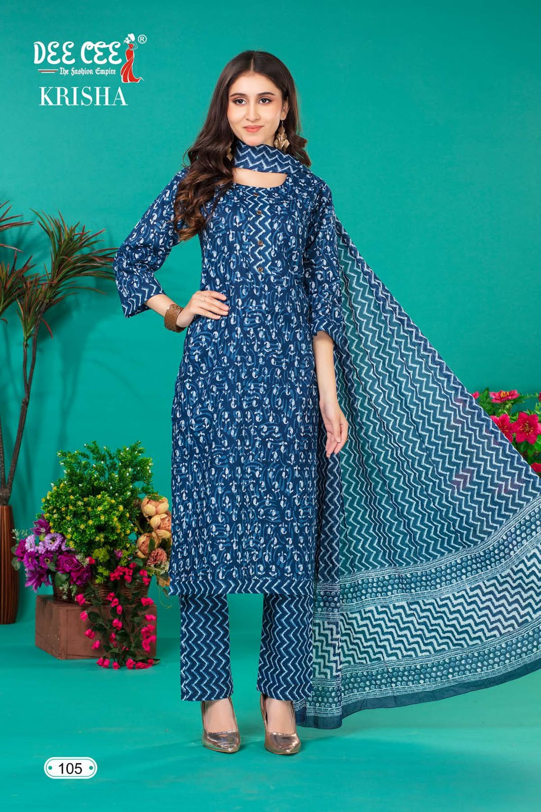 Krisha Deecee Cotton Cambric Readymade Pant Style Suits