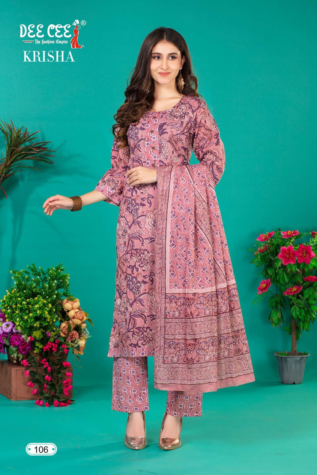Krisha Deecee Cotton Cambric Readymade Pant Style Suits