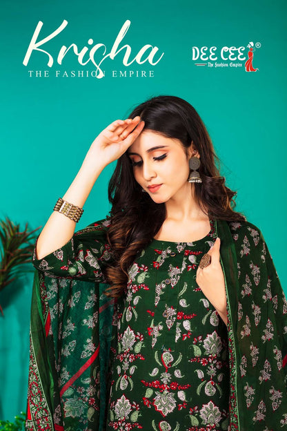 Krisha Deecee Cotton Cambric Readymade Pant Style Suits