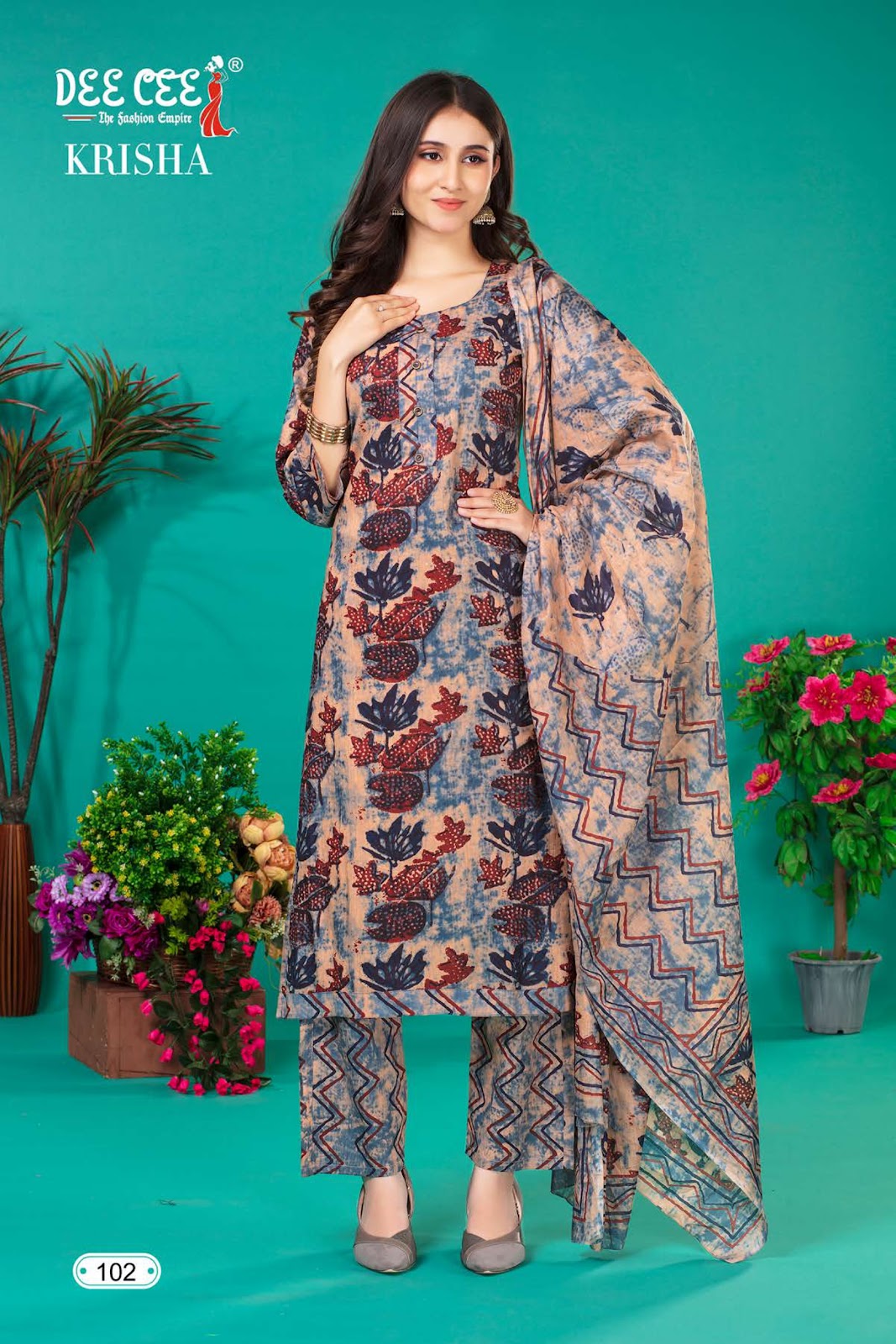 Krisha Deecee Cotton Cambric Readymade Pant Style Suits