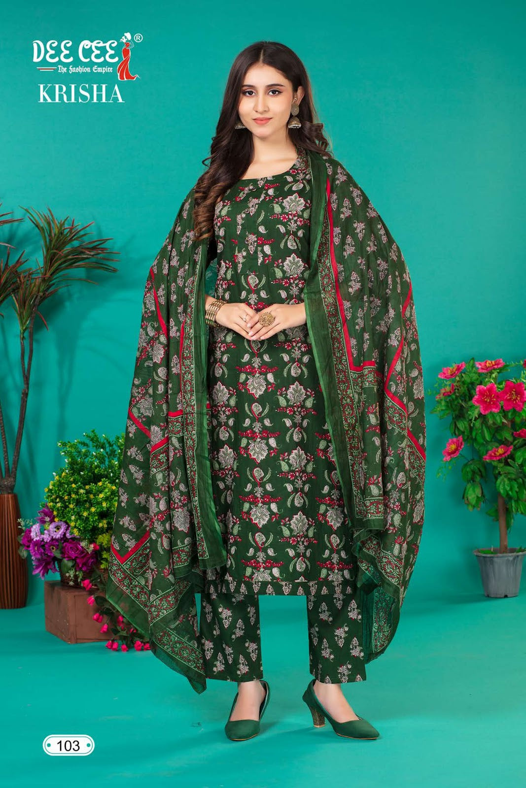 Krisha Deecee Cotton Cambric Readymade Pant Style Suits
