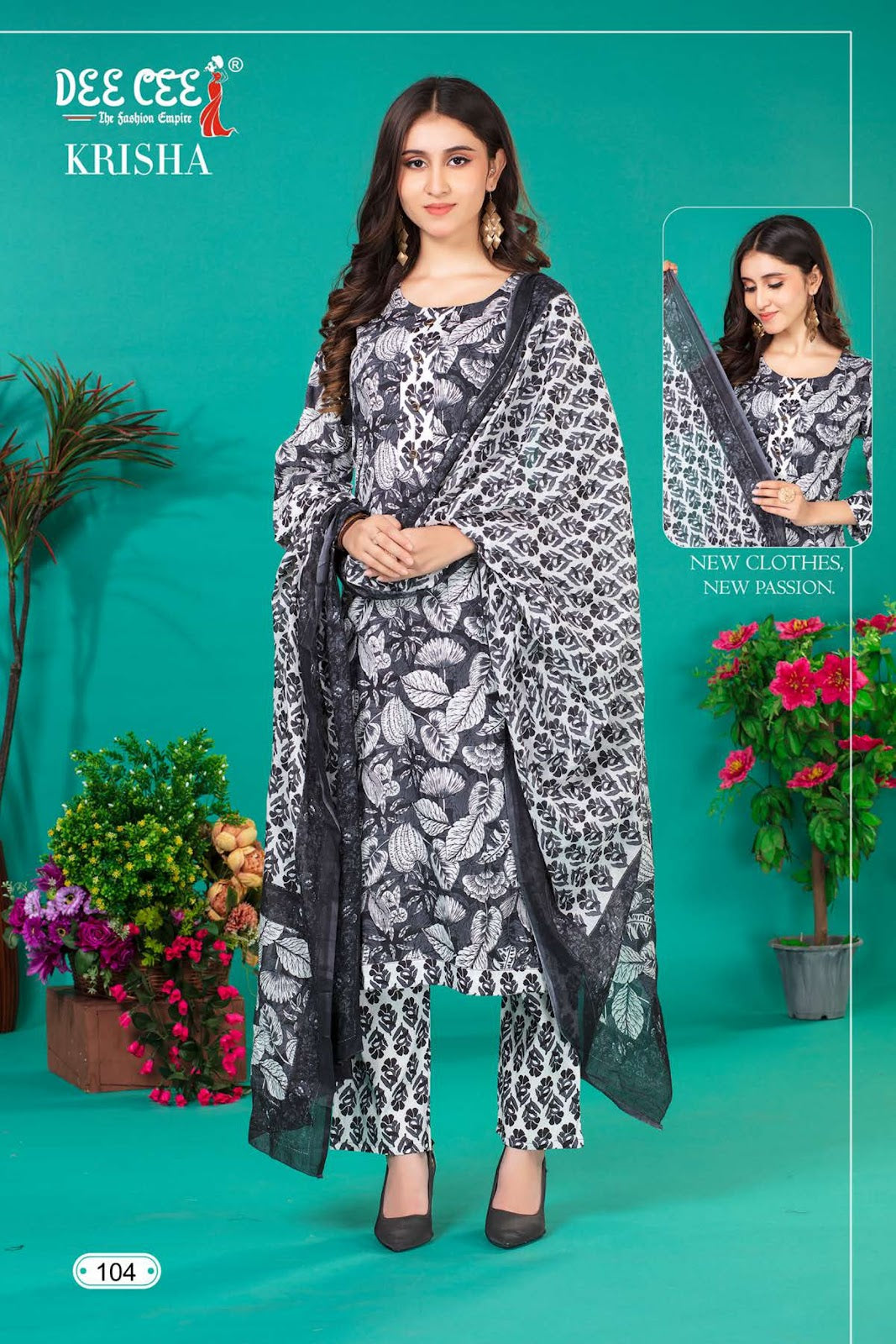 Krisha Deecee Cotton Cambric Readymade Pant Style Suits