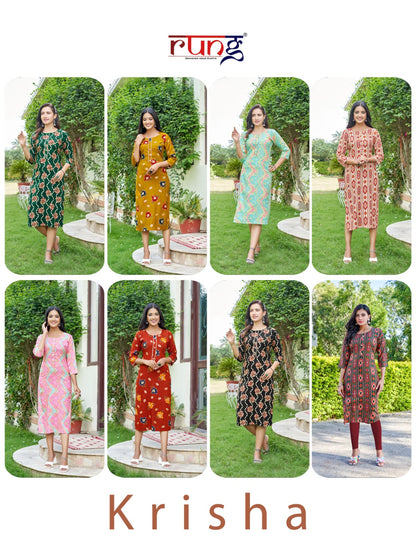 Krisha Rung Knee Length Kurtis
