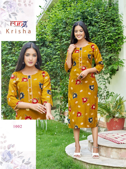 Krisha Rung Knee Length Kurtis