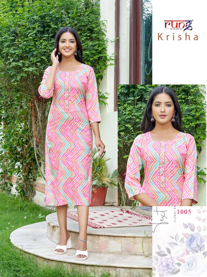 Krisha Rung Knee Length Kurtis