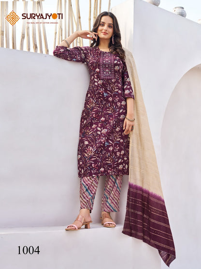 Kritika Vol 1 Suryajyoti Rayon Readymade Pant Style Suits