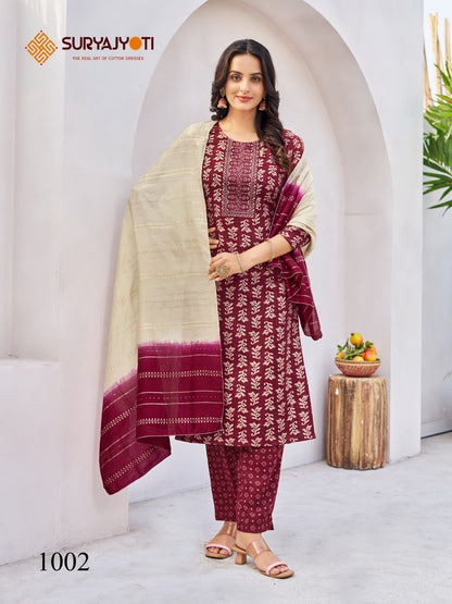 Kritika Vol 1 Suryajyoti Rayon Readymade Pant Style Suits