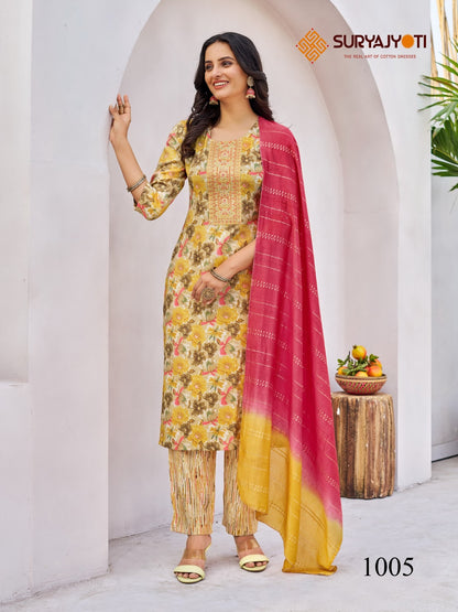 Kritika Vol 1 Suryajyoti Rayon Readymade Pant Style Suits