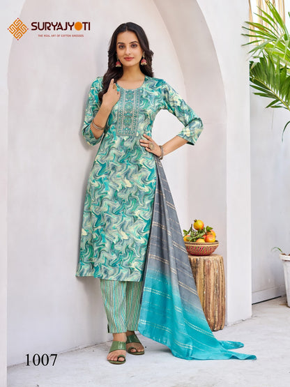 Kritika Vol 1 Suryajyoti Rayon Readymade Pant Style Suits