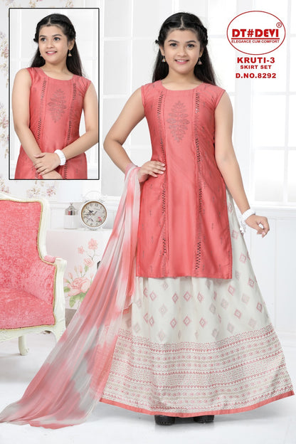 Kruti Vol 3-8292 Dt Devi Girls Readymade Skirt Style Suits
