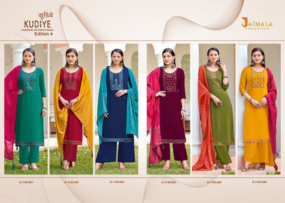 Kudiye Edition-4 Jaimala Reyon Pant Style Suits