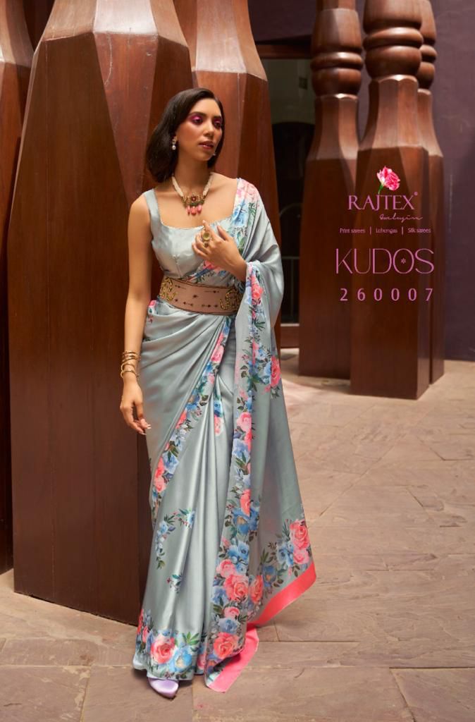 Kudos Rajtex Satin Crepe Sarees