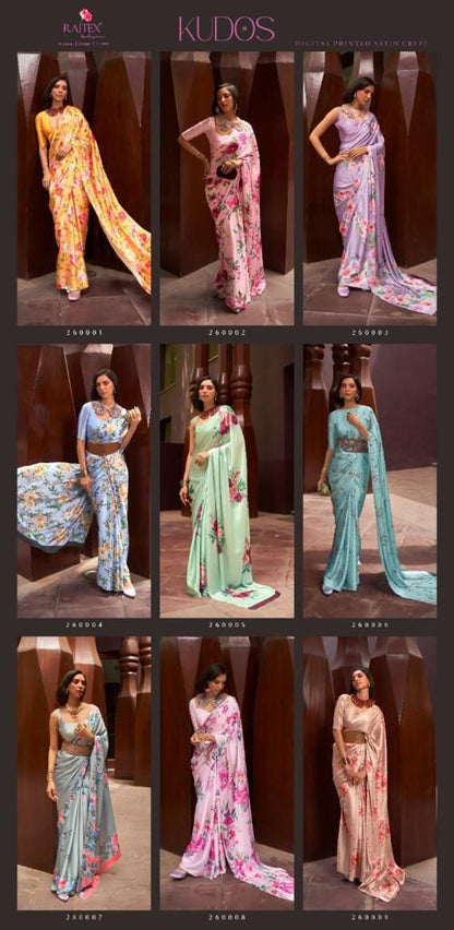 Kudos Rajtex Satin Crepe Sarees