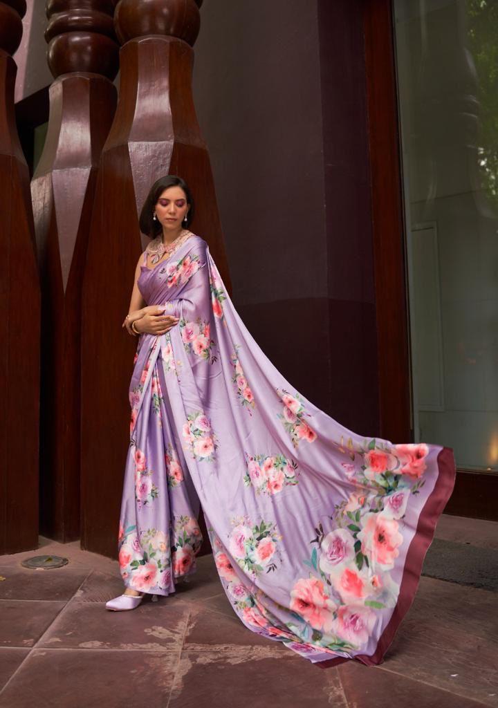 Kudos Rajtex Satin Crepe Sarees