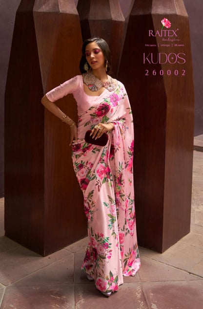Kudos Rajtex Satin Crepe Sarees