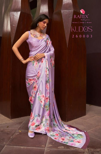 Kudos Rajtex Satin Crepe Sarees