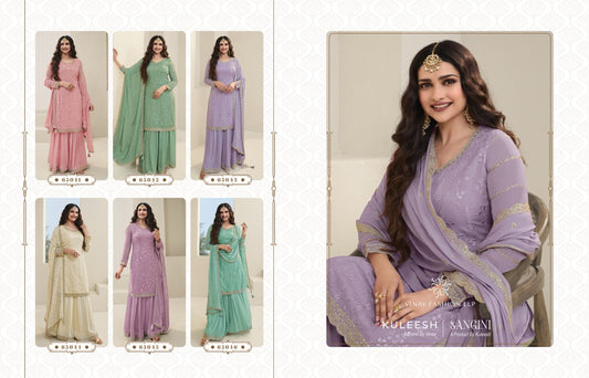Kuleesh-Sangini Vinay Fashion Llp Organza Sharara Style Suits