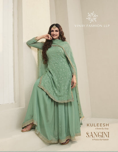 Kuleesh-Sangini Vinay Fashion Llp Organza Sharara Style Suits