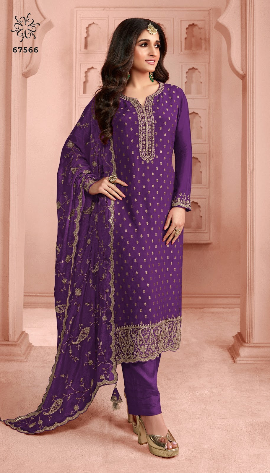 Kuleesh-Swarnaa-Colour Plus Vinay Fashion Llp Dola Jacquard Pant Style Suits