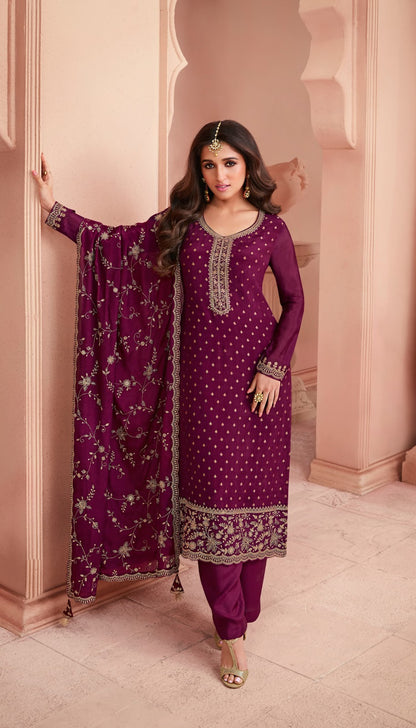 Kuleesh Swarnaa-Hitlist Vinay Fashion Llp Dola Jacquard Pant Style Suits