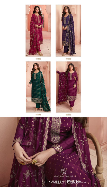 Kuleesh Swarnaa-Hitlist Vinay Fashion Llp Dola Jacquard Pant Style Suits