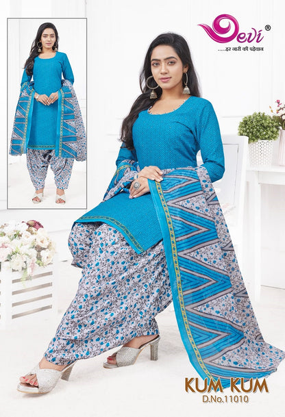 Kum-Kum Vol 11-With Inner Devi Indo Readymade Cotton Patiyala Suits
