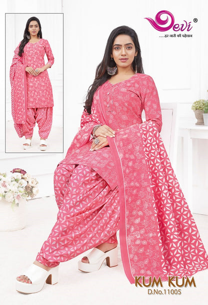 Kum-Kum Vol 11-With Inner Devi Indo Readymade Cotton Patiyala Suits