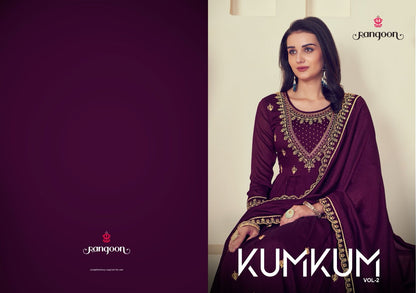 Kumkum Vol 2 Rangoon Silk Readymade Pant Style Suits
