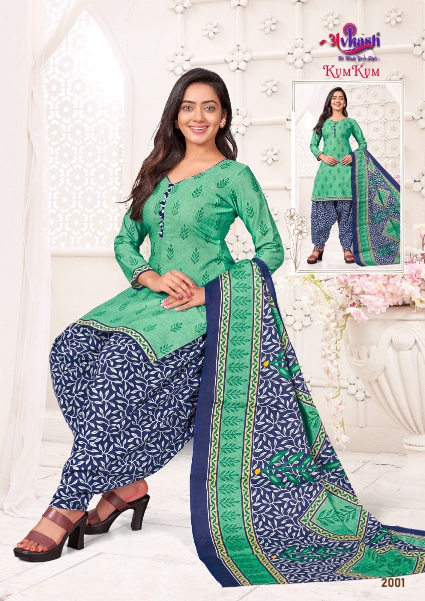 Kum Kum Vol 2 With Inner Avkash Indo Readymade Cotton Patiyala Suits