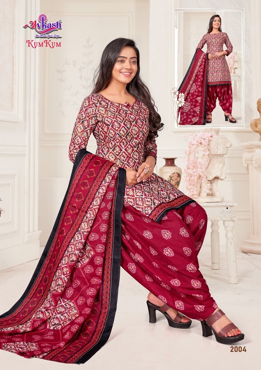 Kum Kum Vol 2 With Inner Avkash Indo Readymade Cotton Patiyala Suits