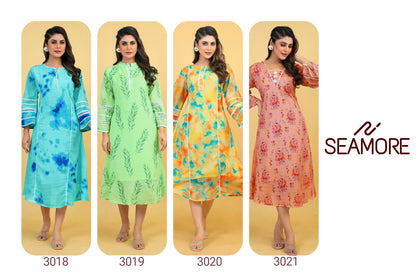 Kumarika Seamore Cotton Slub Anarkali Kurtis