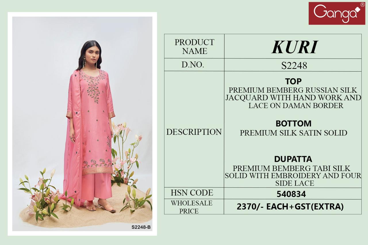 Kuri 2248 Ganga Russian Silk Plazzo Style Suits