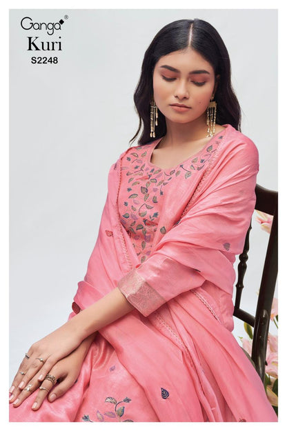 Kuri 2248 Ganga Russian Silk Plazzo Style Suits