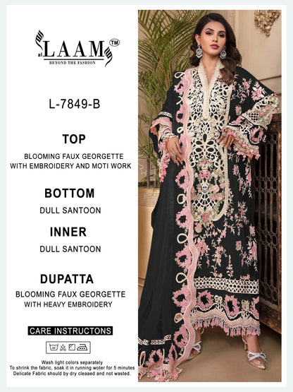 L 7849 Al Laam Georgette Pakistani Salwar Suits