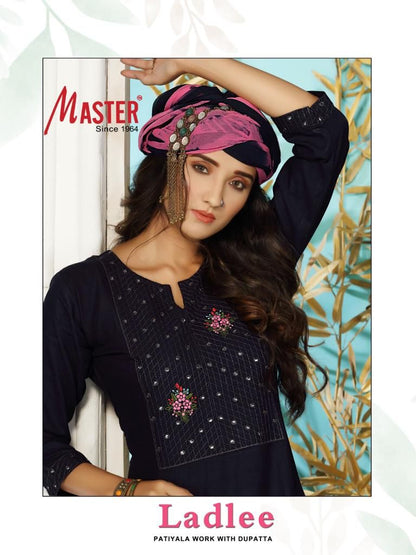 Laadle Master Rayon Readymade Patiyala Suits