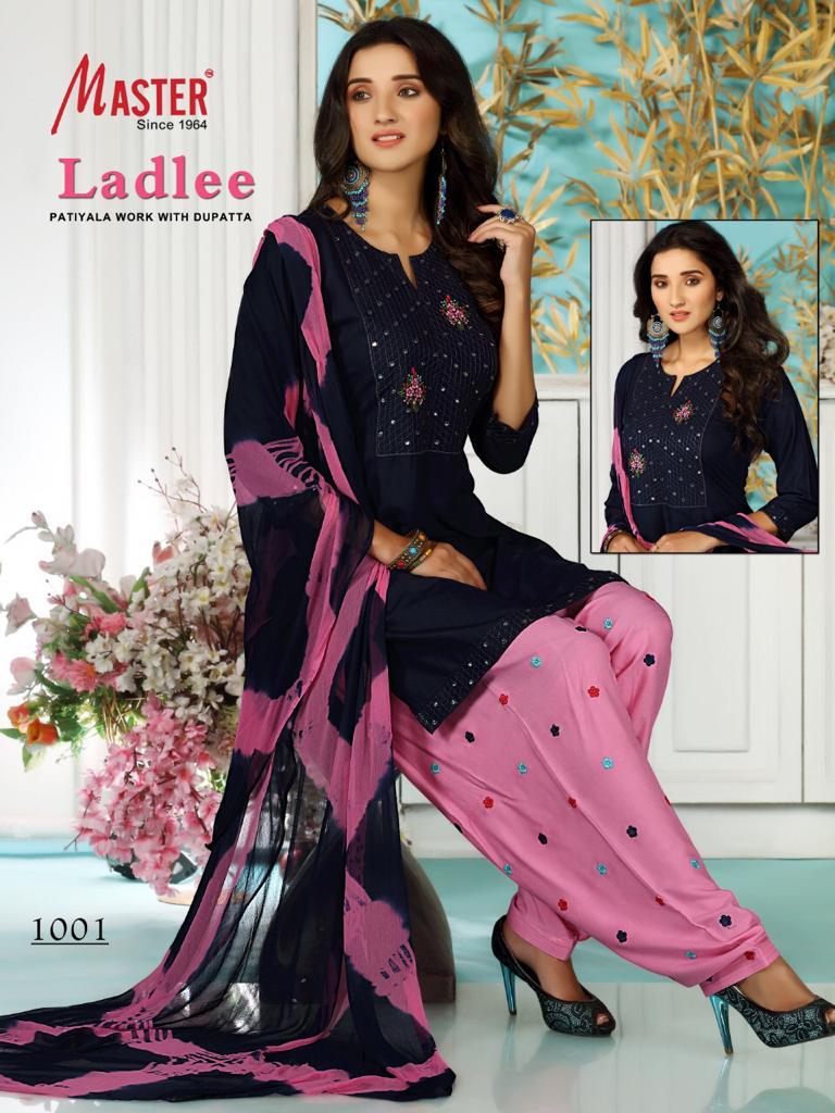 Laadle Master Rayon Readymade Patiyala Suits
