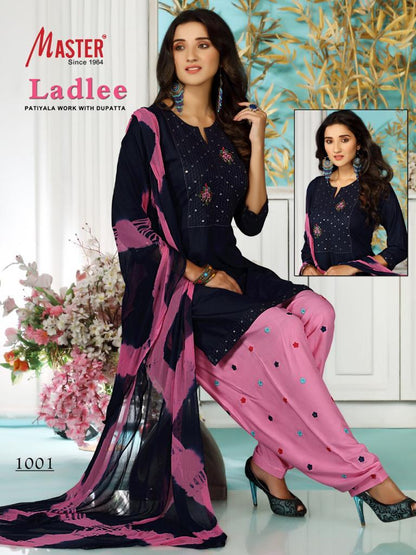 Laadle Master Rayon Readymade Patiyala Suits