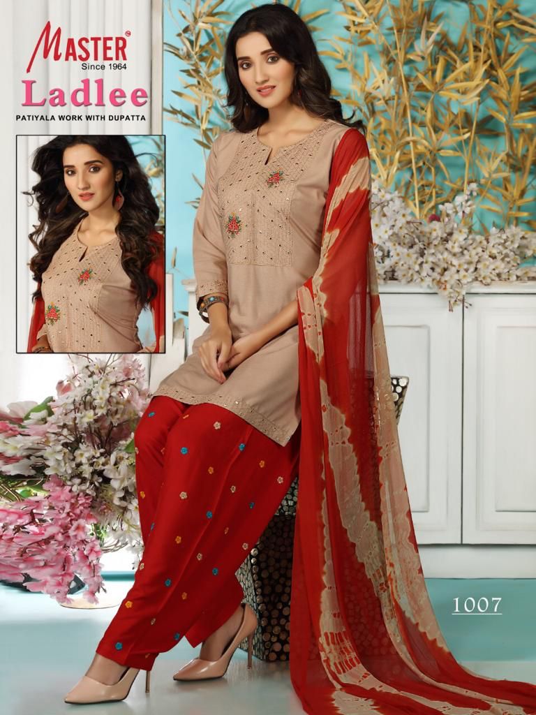 Laadle Master Rayon Readymade Patiyala Suits