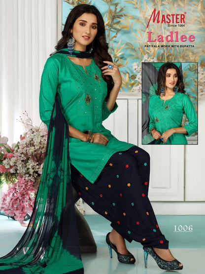 Laadle Master Rayon Readymade Patiyala Suits