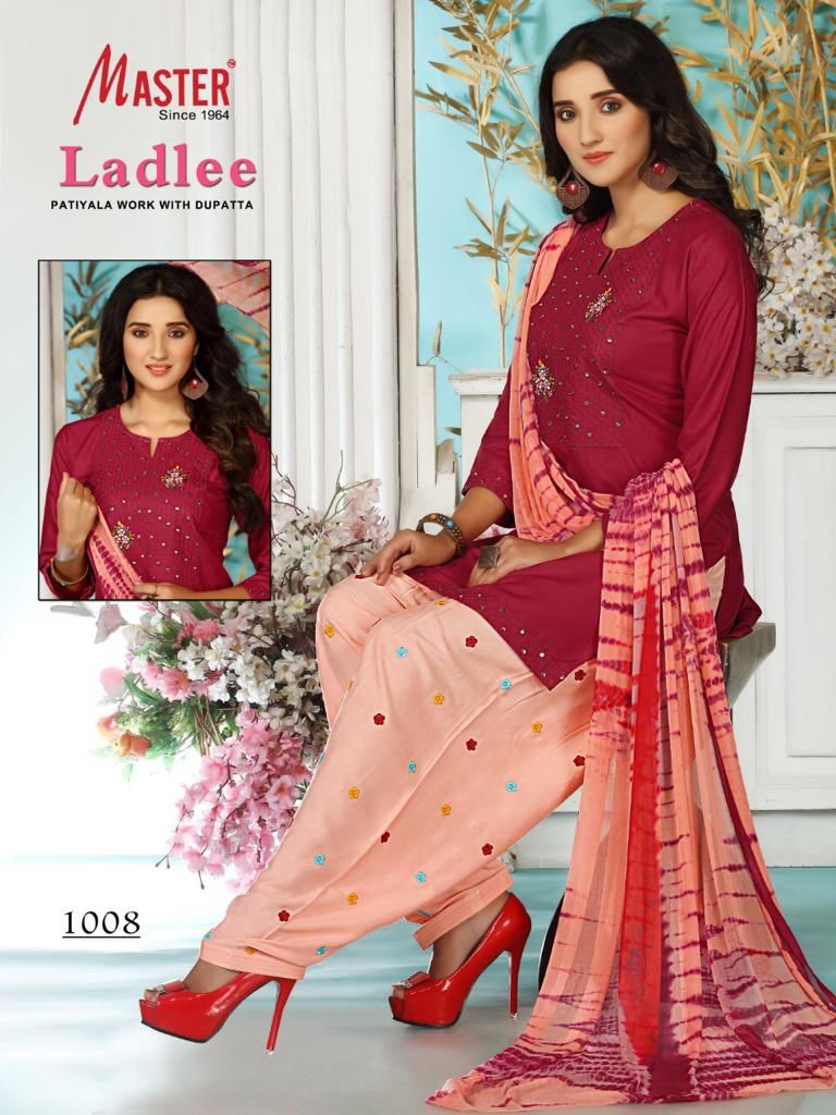 Laadle Master Rayon Readymade Patiyala Suits