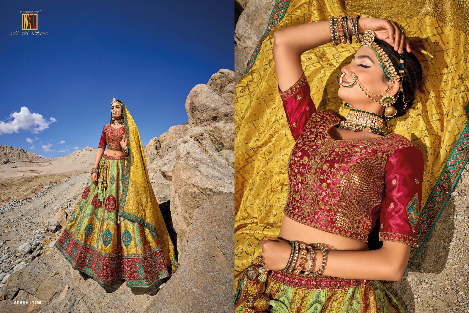 Ladakh Mn Silk Jacquard Lehenga Choli