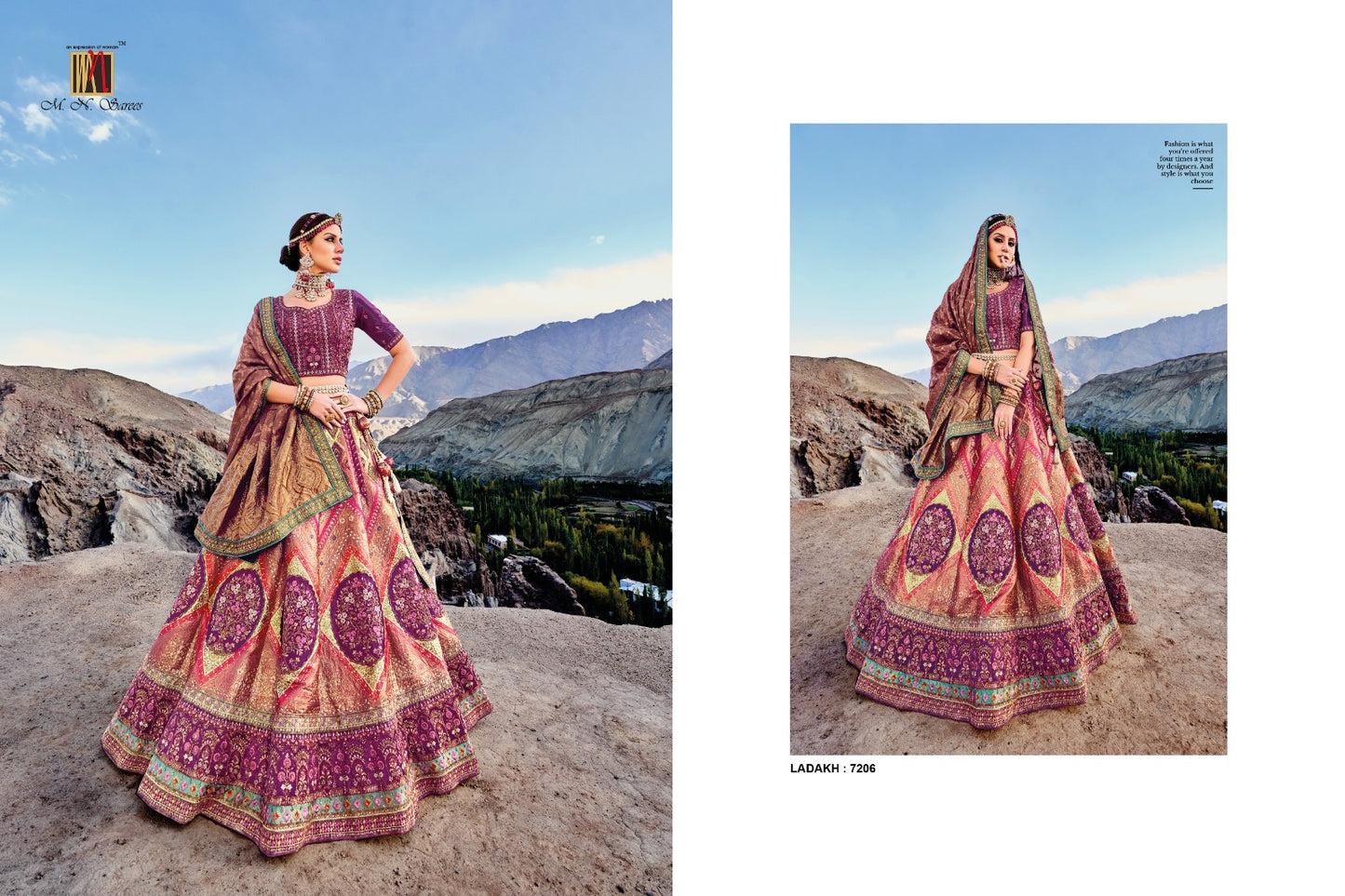 Ladakh Mn Silk Jacquard Lehenga Choli