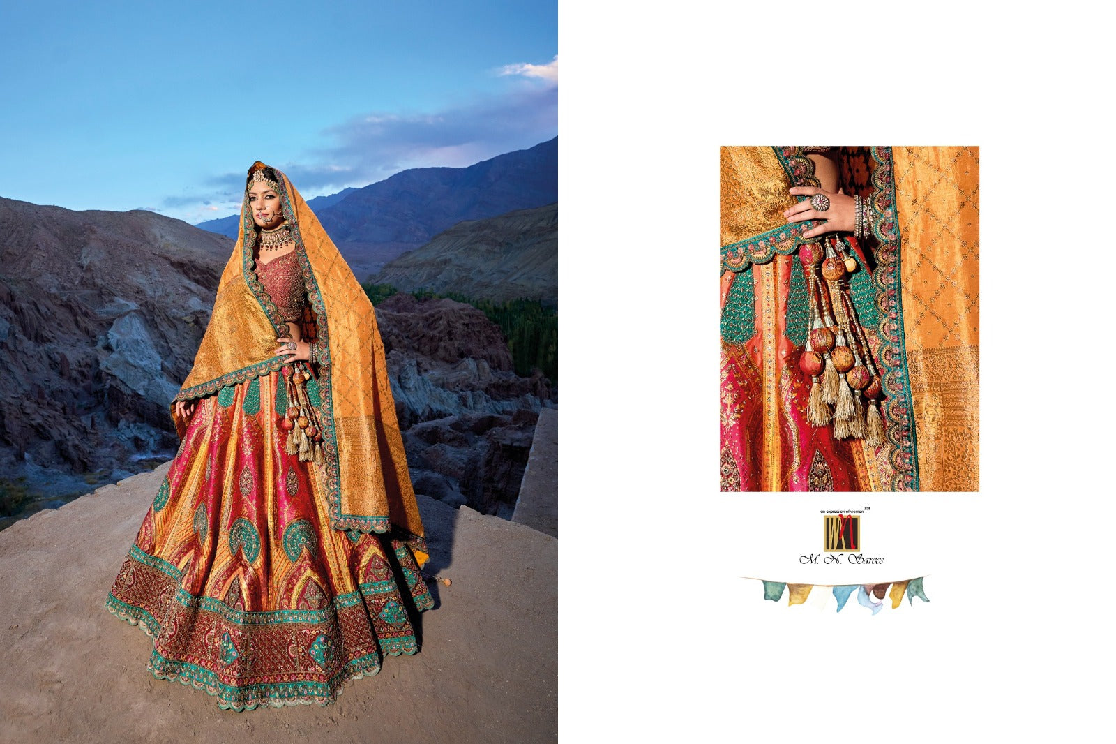 Ladakh Mn Silk Jacquard Lehenga Choli