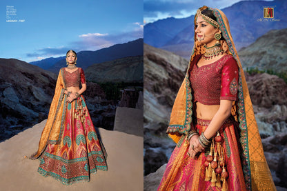 Ladakh Mn Silk Jacquard Lehenga Choli