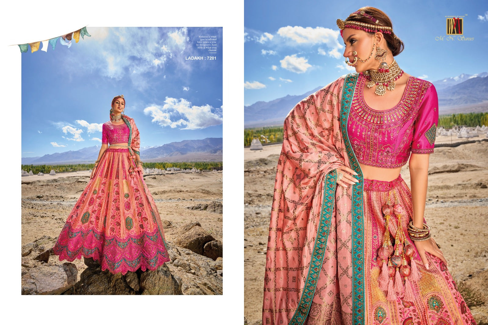 Ladakh Mn Silk Jacquard Lehenga Choli
