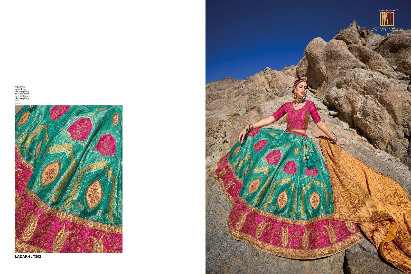 Ladakh Mn Silk Jacquard Lehenga Choli