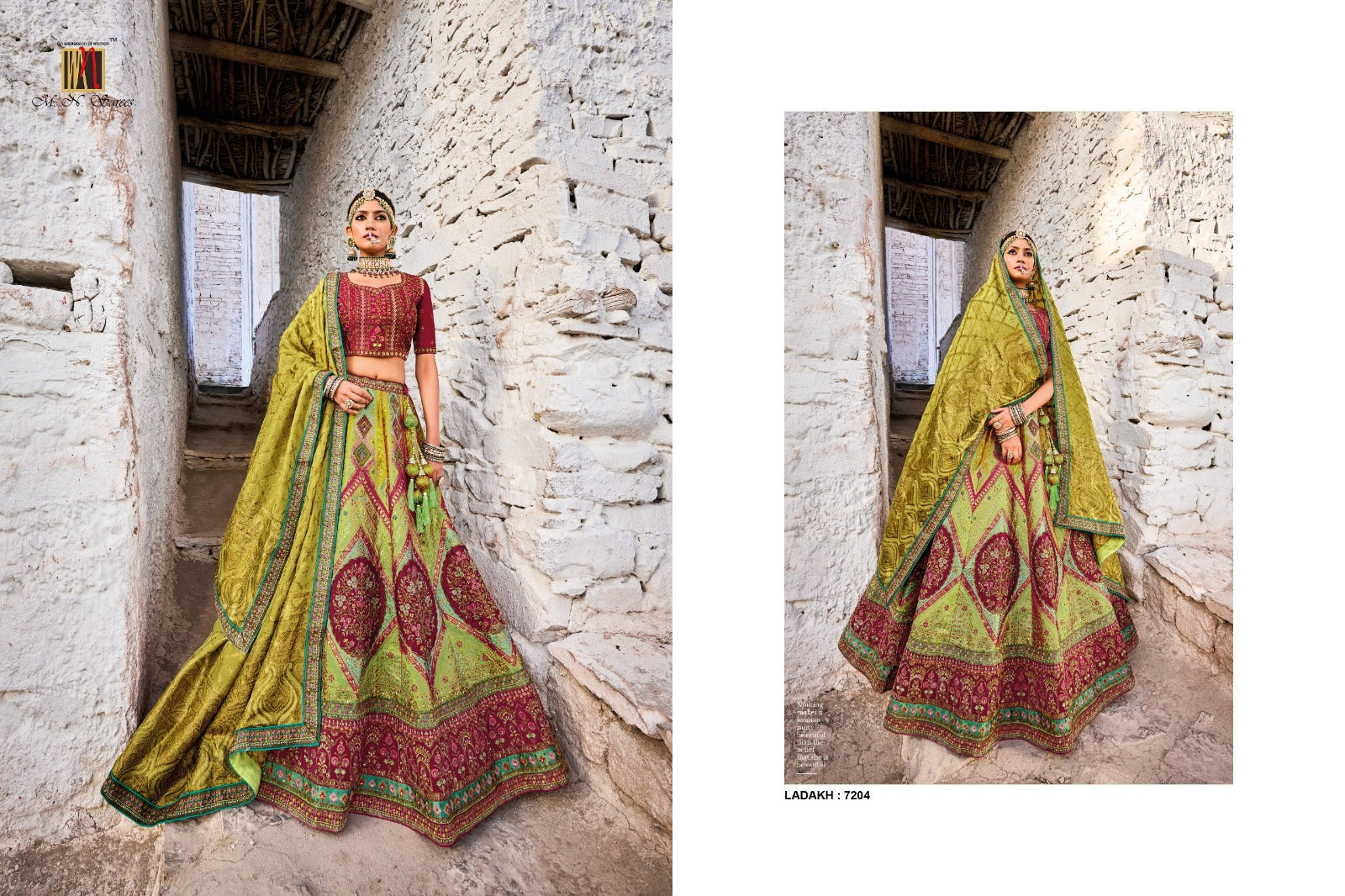 Ladakh Mn Silk Jacquard Lehenga Choli