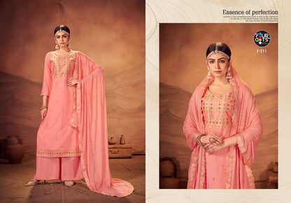 Laher Four Dots Muslin Plazzo Style Suits