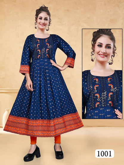 Laila Vol 1 Kavinay Two Tone Anarkali Kurtis